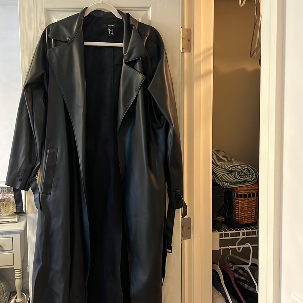 Faux Leather trench